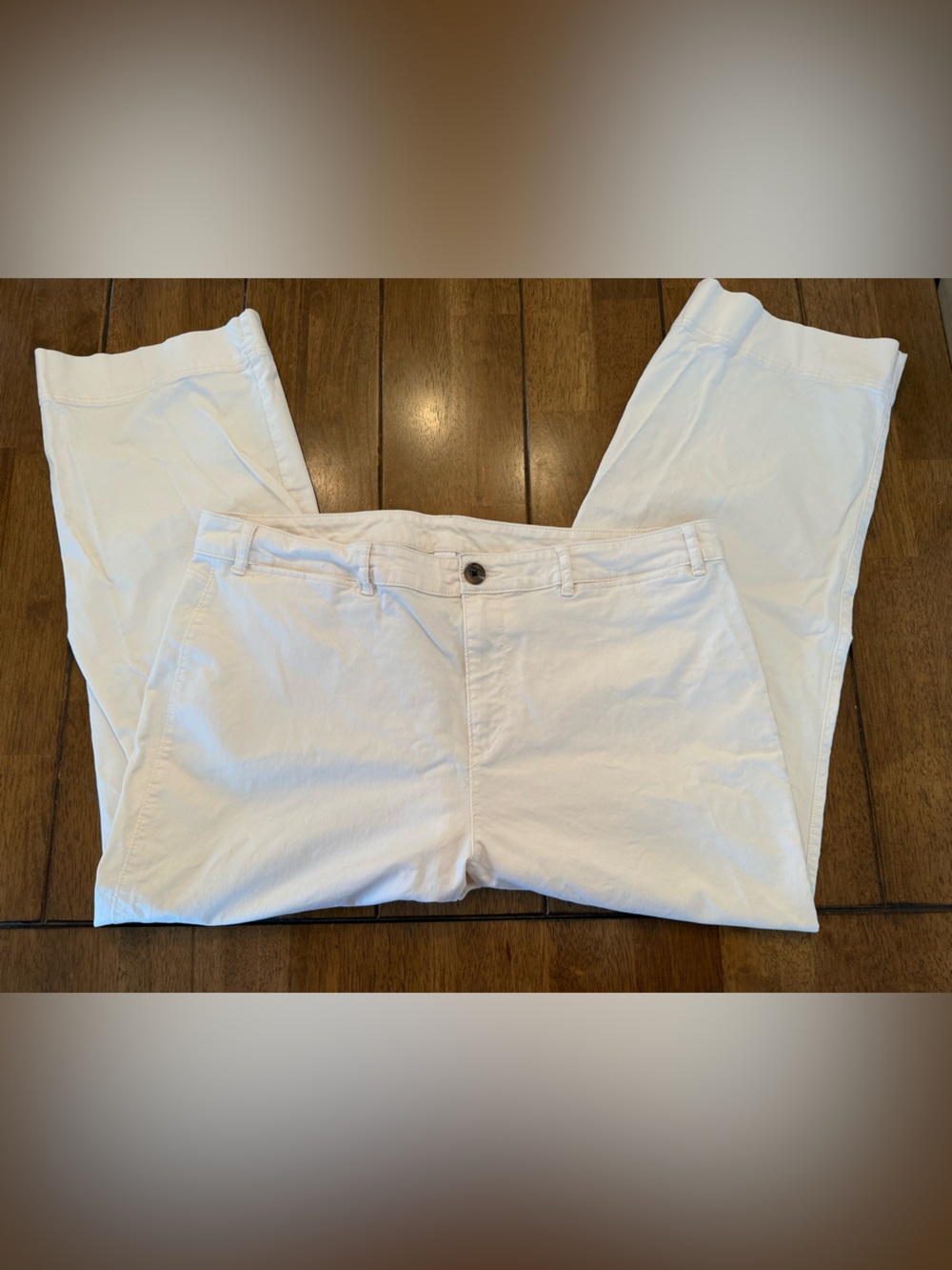 Old Navy Off-White Cream Cotton Stretch Straight Leg Chino Pants - Size 18